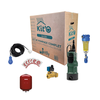 Kit de pompage complet Kit'O Jardin pour cuve récupération eau de pluie plastique ou béton