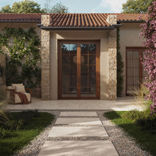 Carrelage effet pierre en grès cérame avec bords rustiques - Pierre Éternelle GRIP R11B - 50,0 cm x 50,00 cm - ép. 9,00 mm - Gris