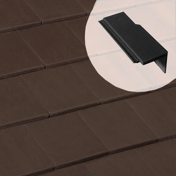 Demi-tuile de rive universelle droite en béton - Innotech - Sarment - 42 x 14.5 cm