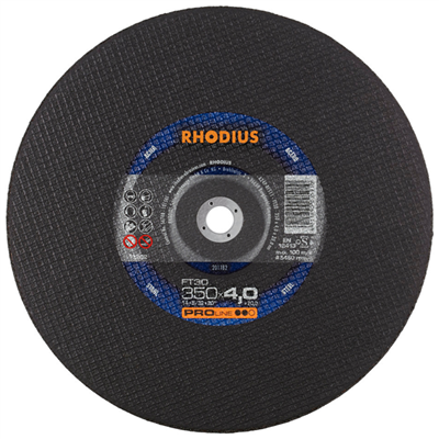 Disque à tronçonner acier FT30 Rhodius 350 x 4 x 20 mm