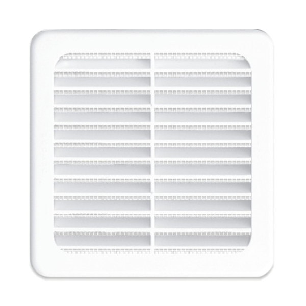 Grille de ventilation plastique moustiquaire- 120 x 120 mm - Blanc