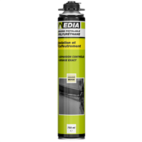 Mousse expansive polyuréthane pistolable Edia - Aérosol 750 ml - Prêt à l'emploi - Beige
