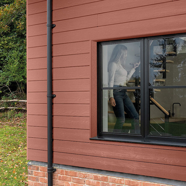 Lame de bardage en fibres-ciment Cedral Click finition relief - 186 MM x 12,00 MM - L. 3,60 M - Rouge brique C72