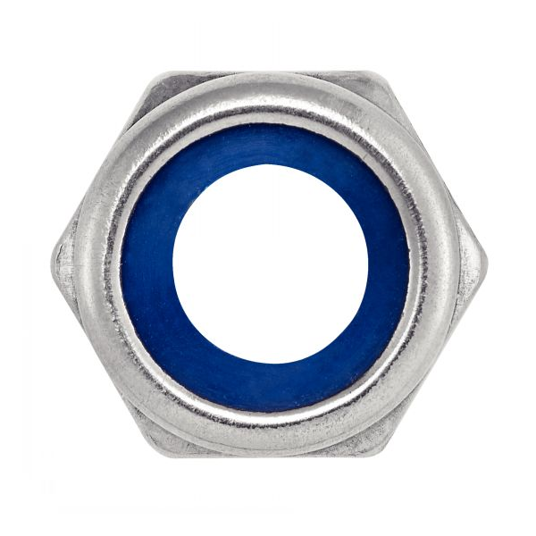 Ecrou hexagonal indesserable (frein) din985 inox A4 M08 - boîte de 200