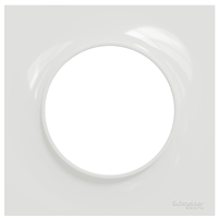 Plaque de finition simple Schneider Odace Styl pour 1 poste encastré - blanc brillant RAL 9003