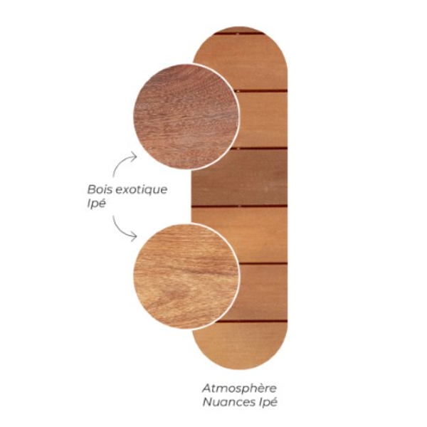 Lame de terrasse en bois composite Atmosphère Nuances Ipé - 138 MM x 23,00 MM - longueur 4,00 M