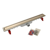 Caniveau de douche Docia à faible hauteur avec grille réversible - ø femelle 40 mm - 95 x 790 mm