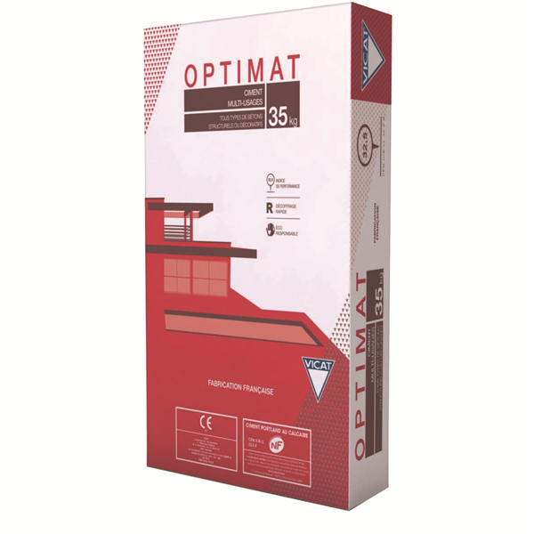 Ciment multi-usages Optimat - CEMII/B 32,5R - tous types de bétons structurels ou décoratifs - sac de 25 KG