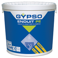 Enduit en pâte blanc prêt à l'emploi - Traitement joints plaques de plâtre - Gypso - Seau 5 KG