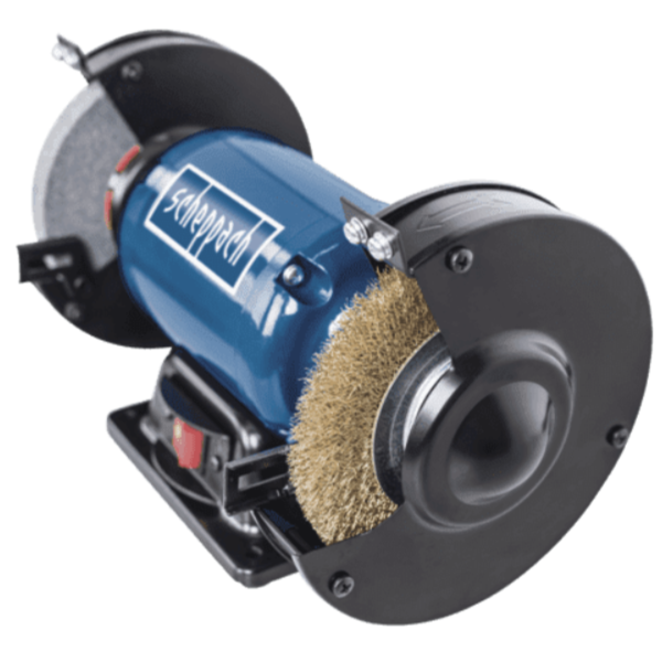 Touret à meuler avec brosse métallique Scheppach SM150LB 230 V 400 W meule Ø 150 mm