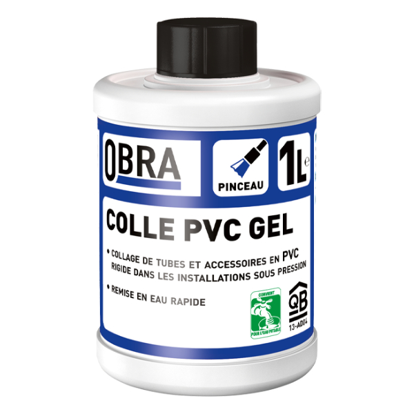 Colle PVC rigide à prise rapide pour Tuyaux et Canalisations - Certifié ACS - Pot de 1000 MLT