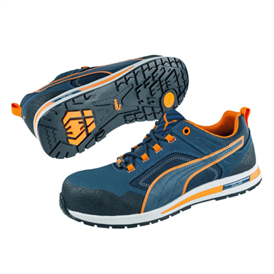 Chaussure de sécurité S3 Puma Crosstwist Low – orange et bleu – Taille 46