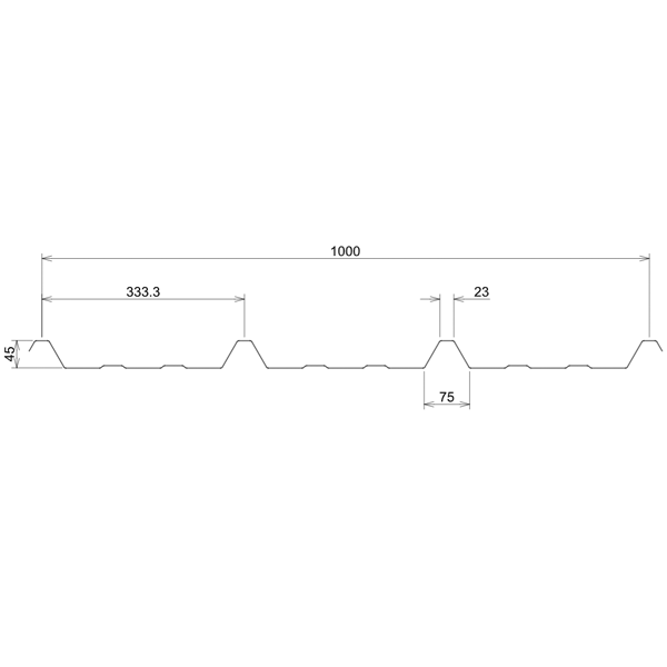 Profil de couverture métallique Coveo 3.45 - Gris anthracite RAL 7016 - 3000,0 MM x 1000 MM - ép. 0,63 MM