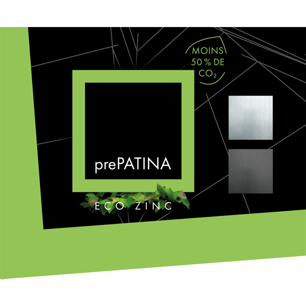 Faîtage simple à 90° prePatina ardoise Eco Zinc Rheinzink avec ourlets - développé de 333 - ép. 0,65 MM - 2,00 M