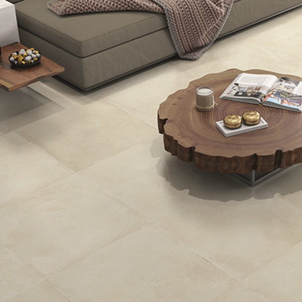 Plinthe de carrelage intérieur en grès cérame émaillé Edilis Éven effet béton - 45,0 CM x 8,0 CM - Natural