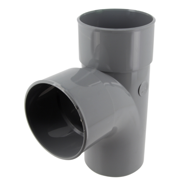 Culotte simple mâle/femelle Nicoll - Diamètre 140 mm - Degré angle 87°30 - À coller - PVC - Gris