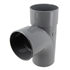Culotte simple mâle/femelle Nicoll - Diamètre 140 mm - Degré angle 87°30 - À coller - PVC - Gris