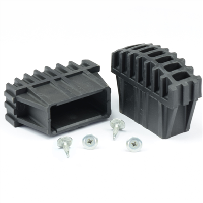 Sabot enveloppant pour échelle Tubesca en plastique noir section 66 x 25 mm - lot de 2