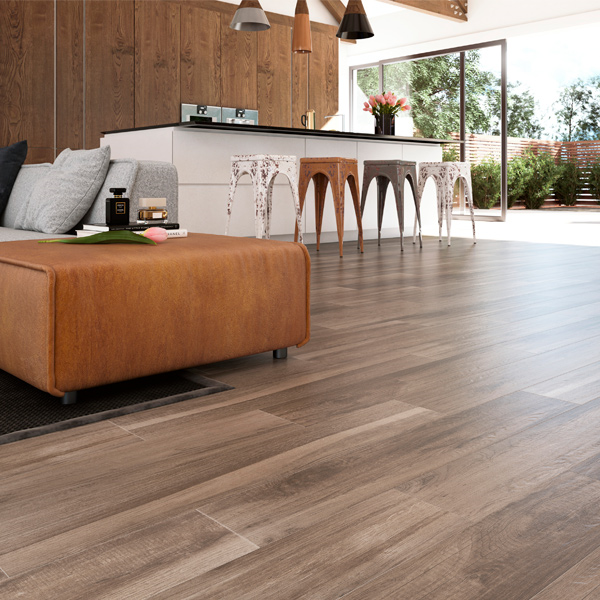 Carrelage antidérapant effet bois en grès cérame - STILWOOD - 15,0 CM x 90,0 CM - ép. 8,00 MM - Roble