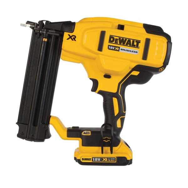 Cloueur de finition Dewalt 18 GA XR 18V 2 AH Li-Ion brushless – 2 batteries – coffret T-STAK -