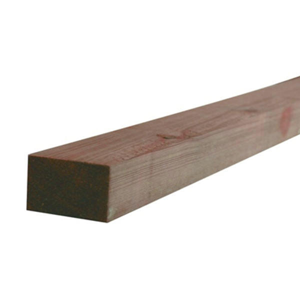 Bois d'ossature en Pin - raboté 4 faces AA - Traité Classe 4 Marron - 120 MM x 70 MM - longueur 4,80 M