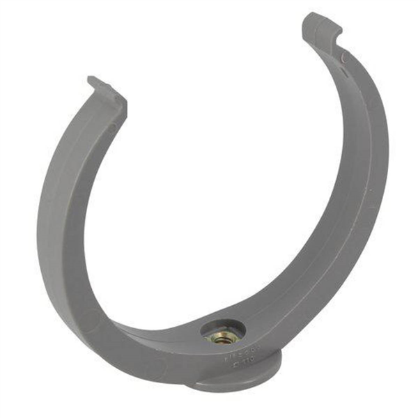 Collier de fixation forme lyre pour système d'évacuation des eaux usées - avec insert P.7/150 - polypropylène gris - Ø110 mm