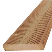 Lame de terrasse bois en Pin du Nord striée - Névéo - Traité classe 4 marron - 145 MM x 27,00 MM - Longueur 4,80 M