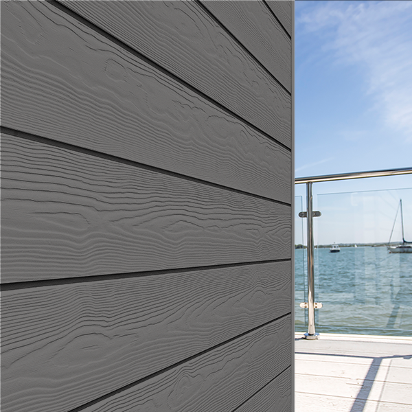 Lame de bardage en fibres-ciment Cedral Click finition relief - 186 MM x 12,00 MM - L. 3,60 M - Gris étain C54