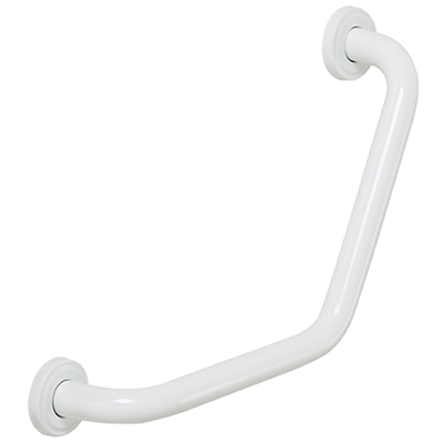 Barre de relèvement coudée Rossignol Biska pour sanitaires - inox 304 blanc - 395 x 240 mm - 150 kg max