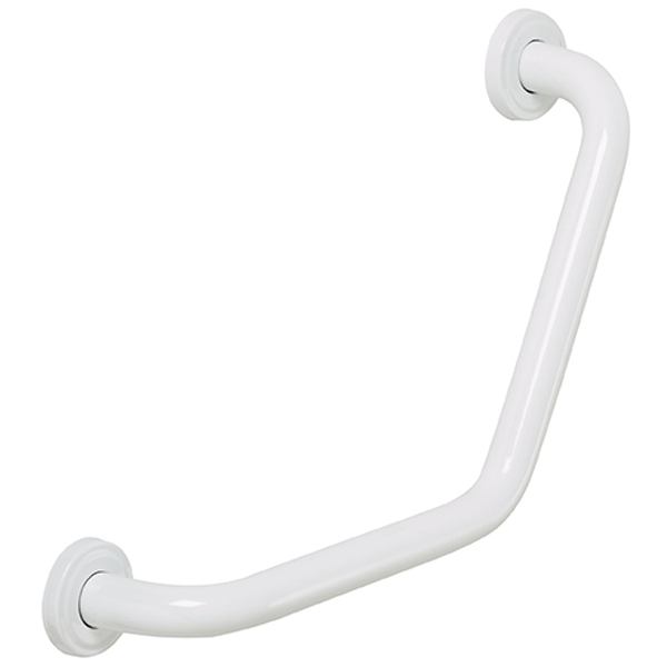 Barre de relèvement coudée Rossignol Biska pour sanitaires - inox 304 blanc - 395 x 240 mm - 150 kg max