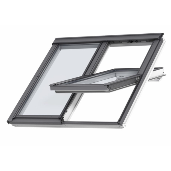 Fenêtre de toit Velux GGLS 2en1 - Rotation manuelle - Vitrage confort - WhiteFinish - 127,0 CM x 118,0 CM