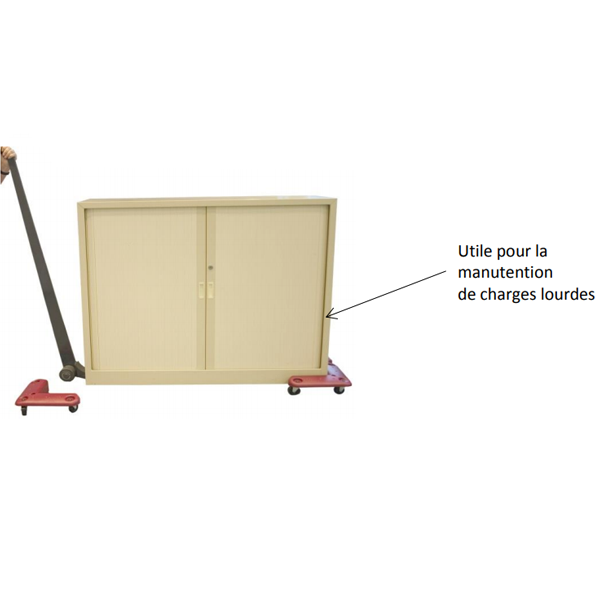 Coins roulants en plastique - Manutention mobilier - Fimm - Charge maximale 200 kg - Lot de 4