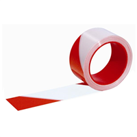 Ruban de signalisation de chantier Rubafort rouge et blanc 50mm x 100m sur mandrin plastique