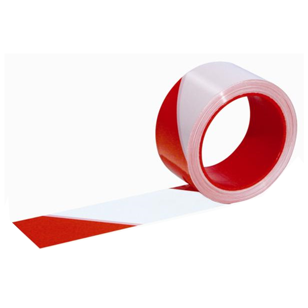 Ruban de signalisation de chantier Rubafort rouge et blanc 50mm x 100m sur mandrin plastique