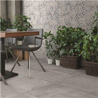 Carrelage sol intérieur effet béton - Replace - Beige - 60 CM x 60 CM - ép.9,5 MM