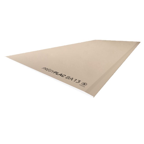 Plaque de plâtre standard Siniat Prégyplac BA13 - 2,60 M x 1,20 M - ép. 12,5 MM