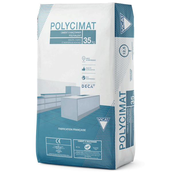 Ciment à maçonner pour mortier de montage, enduits de façade et couverture - POLYCIMAT - sac de 35 kg