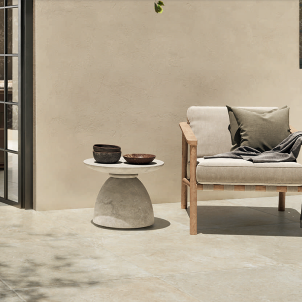 Carrelage extérieur en grès cérame émaillé effet pierre Marna Grip - 50 CM x 50 CM - ép. 9 MM - Beige