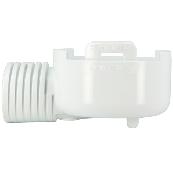 Adaptateur de siphonnette Nicoll ADSIHJ à sortie horizontale 40/50 mm pour douche plain-pied - PVC blanc