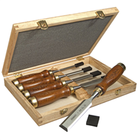 Coffret de 5 ciseaux à bois Stanley avec manche bois largeur 6-10-15-20-25 mm