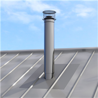 Ventilation secondaire Ventélia Sanit'Air pour réseaux d’assainissement - Toit bac acier - Pente 12° à 22° - Coloris rouge brique