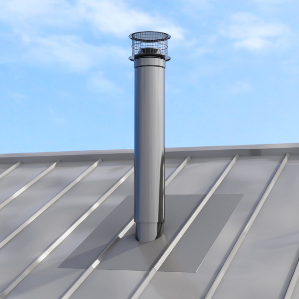 Ventilation secondaire Ventélia Sanit'Air pour réseaux d’assainissement - Toit bac acier - Pente 12° à 22° - Coloris rouge brique