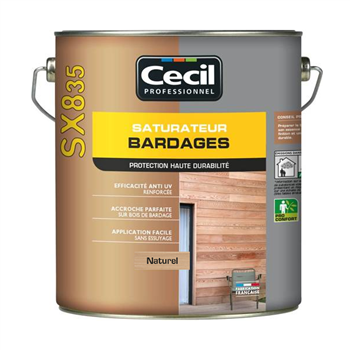 Saturateur tous bois bardages SX835 Cecil aspect mat naturel 5L