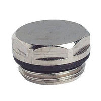 Bouchon plein laiton nickelé mâle 1/2" auto-étanche