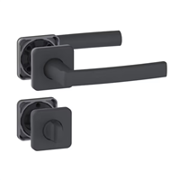 Ensemble poignée de porte à condamnation avec rosace Vachette Koya - alu noir - carré 7 mm