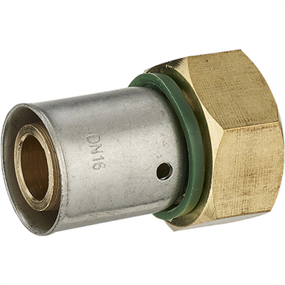 Raccord PER droit à sertir - Écrou tournant - Diamètre 16 mm - F 12 x 17 - Laiton