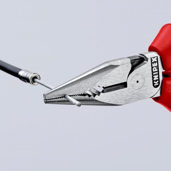 Pince universelle bec fin demi rond Knipex - Longueur 145 mm - Poignées bi-matière