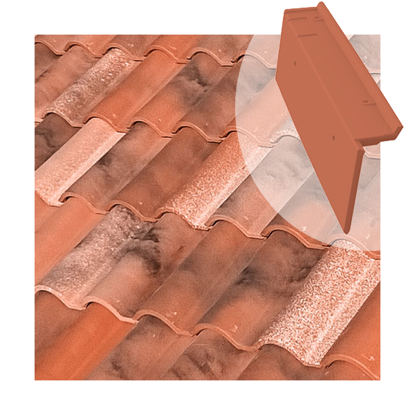 Tuile de rive à rabat universelle Tejas Borja - côté gauche du toit - coloris Nature Castilla - 470 MM x 90 MM