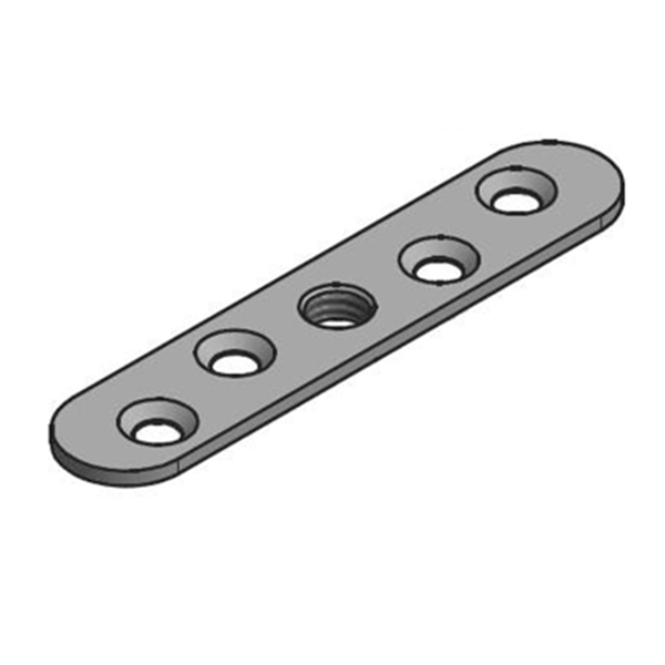 Platine pour fixation Cadette sur chant 75 x 15 mm