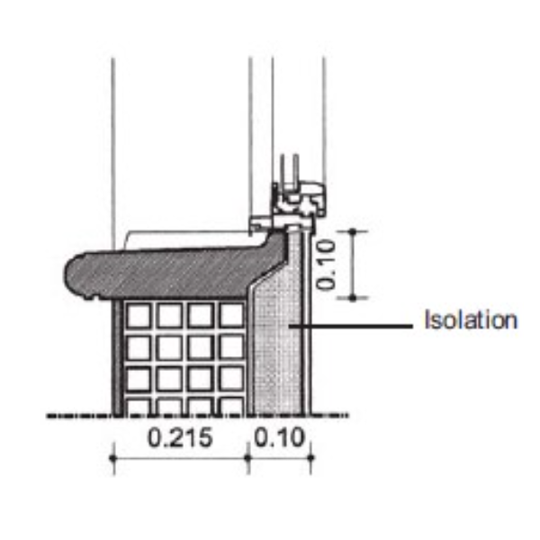 Appui de fenêtre arrondi en pierre reconstituée Monopierre - sable - profondeur 35 CM - longueur 1,08 M